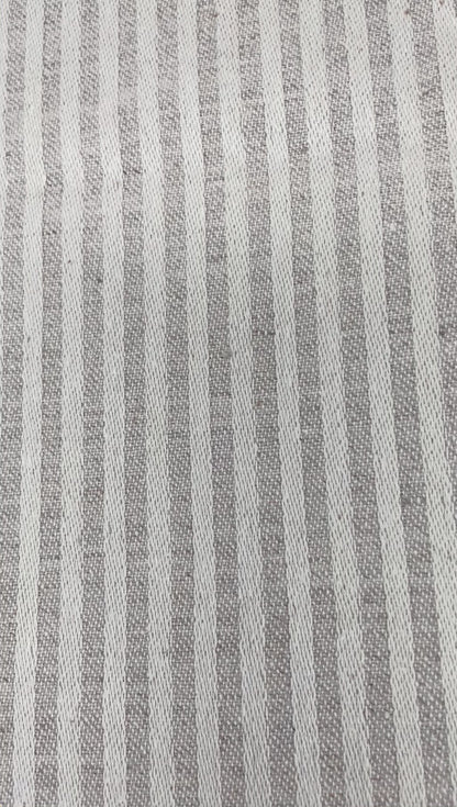 Beige and Tan 100% Striped Linen Flat Roman Shade, CL1115