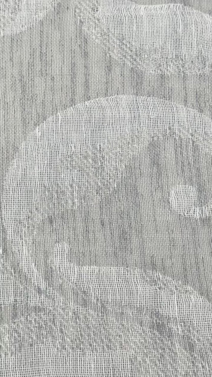 Elegant Botanical Scroll Sheer Blend Linen Fabric By The Yard, 60"Width, CL1168