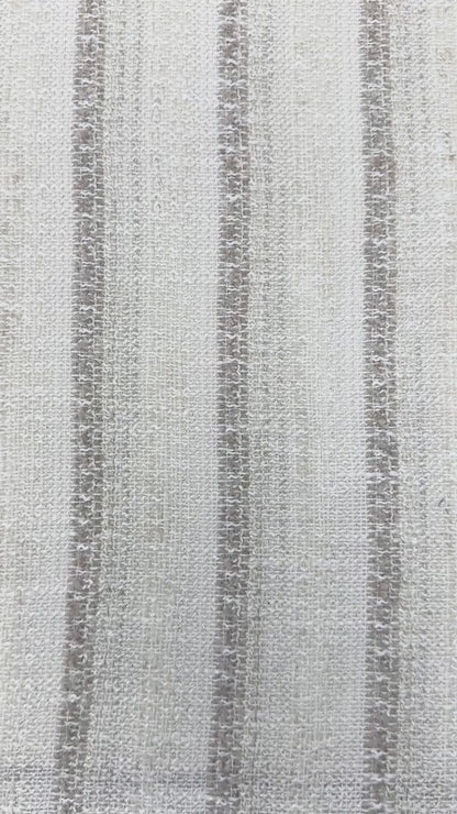 Striped Textured Embroidery Blend Linen Fabric by the Yard, 118"Width, CL1143