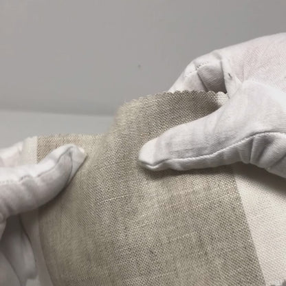 Ciel and White Striped 100% Linen Flat Roman Shade, CL1026