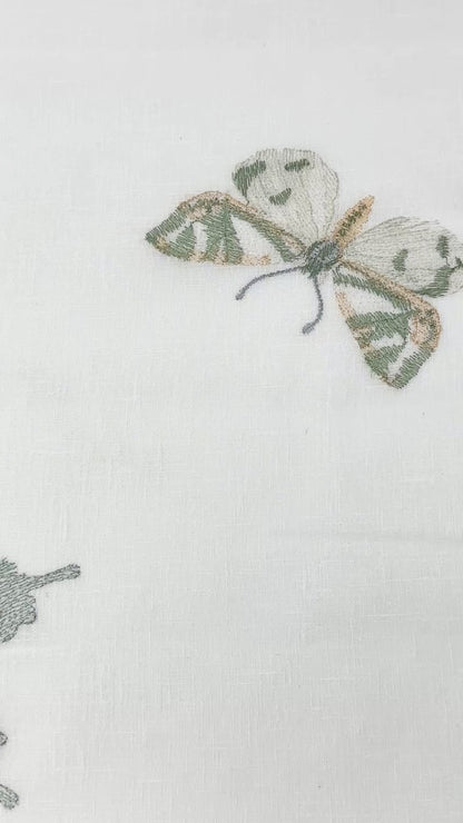 Whimsical Butterfly Embroidered Sheer Drapery Fabric by the Yard, 54"Width, CL1174