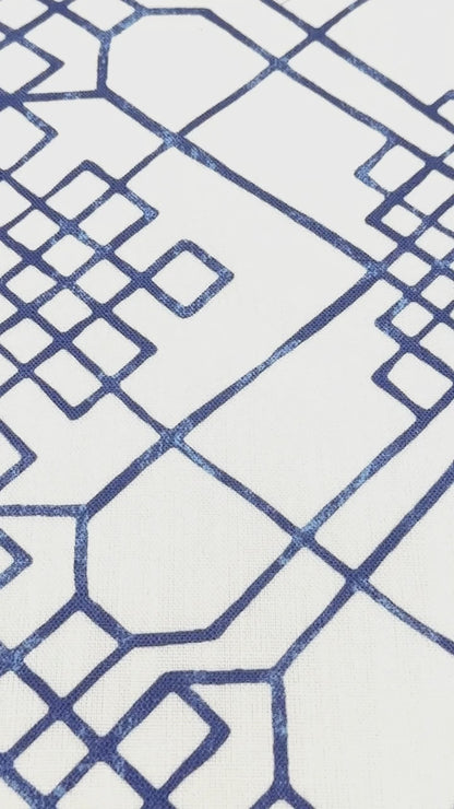 Geometric Infinity Knot Trellis Faux Linen Flat Roman Shade, CL1090