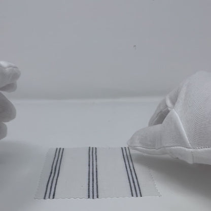 3 Thin Stripes Dark Grey 100% Natural Linen Fabric by the Yard , 53"Width, CL1044