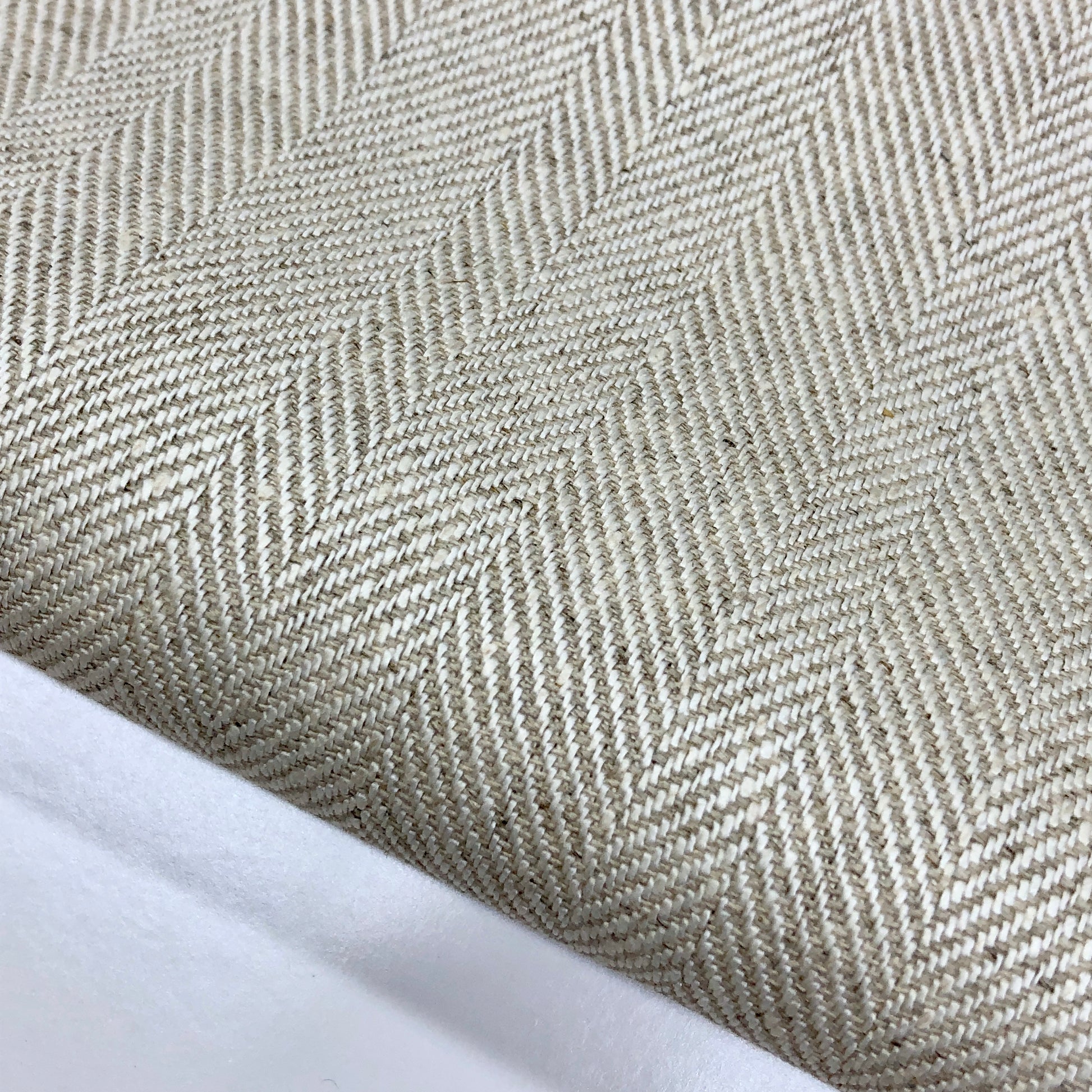 Herringbone Pattern 100% Natural Linen Flat Custom Farmhouse Modern Roman Shade/CL1047 - Classic & Modern Home