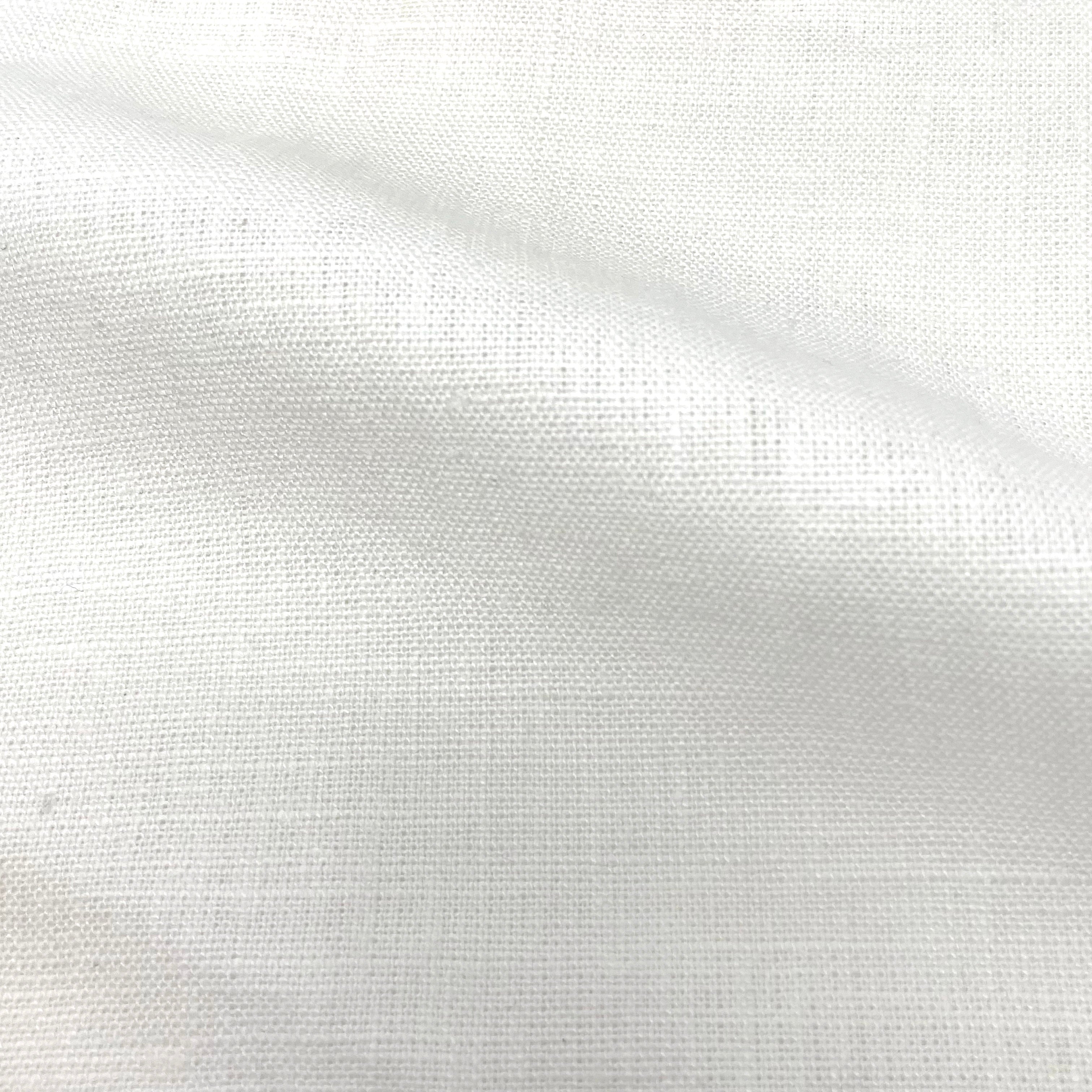 White Linen Blend Jersey Fabric