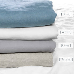 Blue Stonewashed Linen Roman Shade 100% Organic Natural French Linen/CL1058