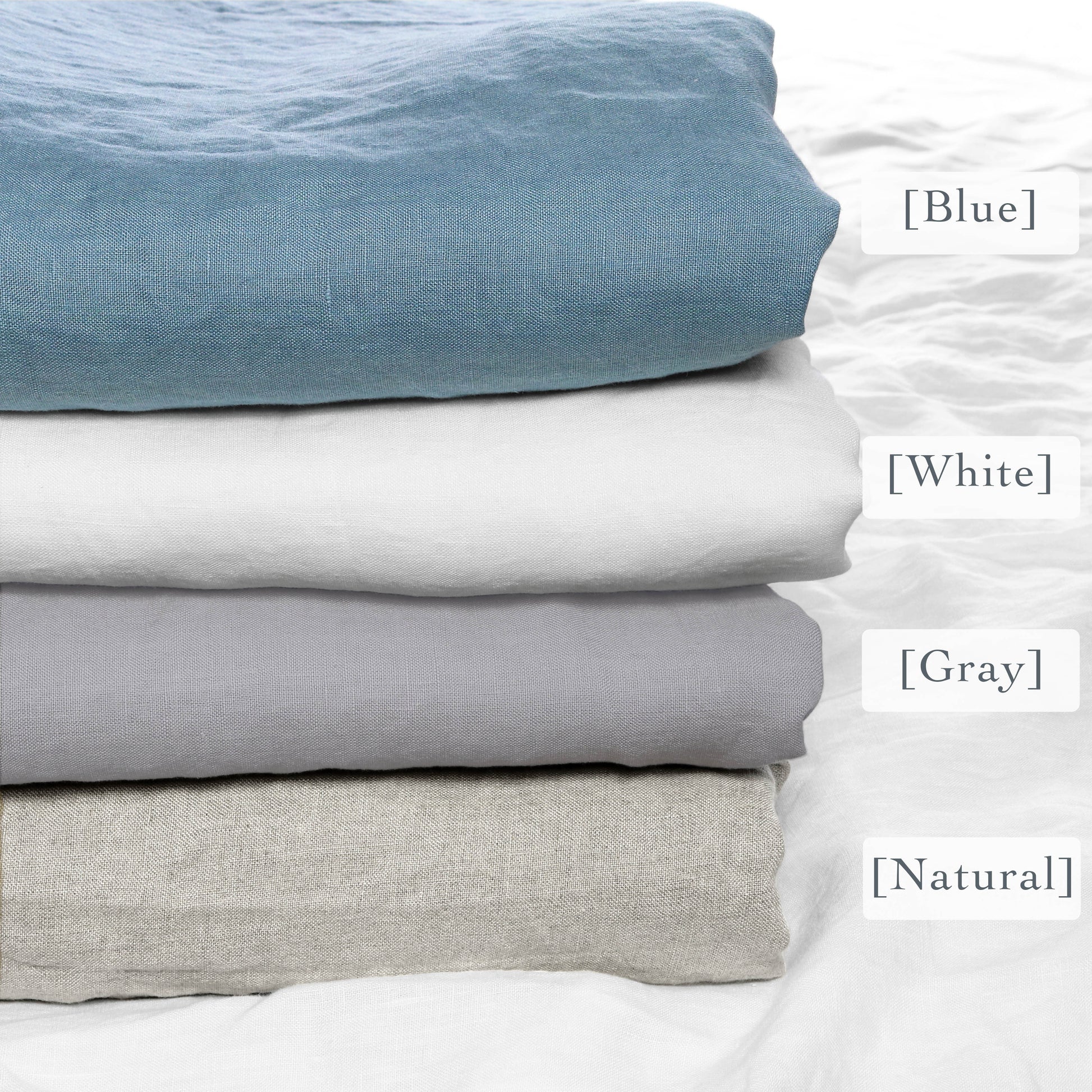 White Stonewashed Duvet Cover Set Organic 100% French Linen/CL1058 - Classic & Modern Home