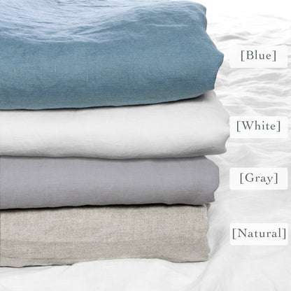 White Stonewashed Duvet Cover Set Organic 100% French Linen/CL1058 - Classic & Modern Home