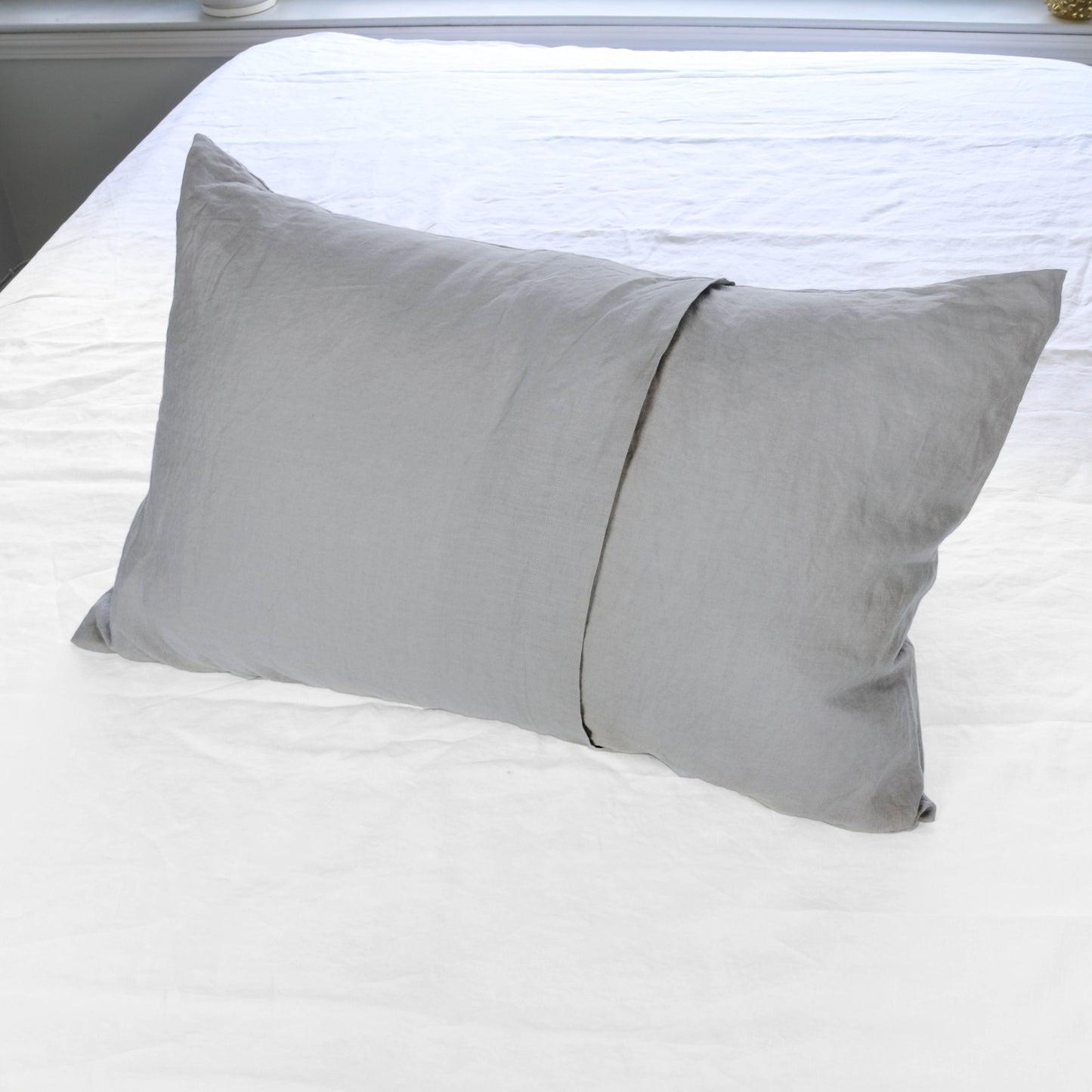 Light Gray Stonewashed Duvet Cover Set Organic 100% French Linen - Classic & Modern Home