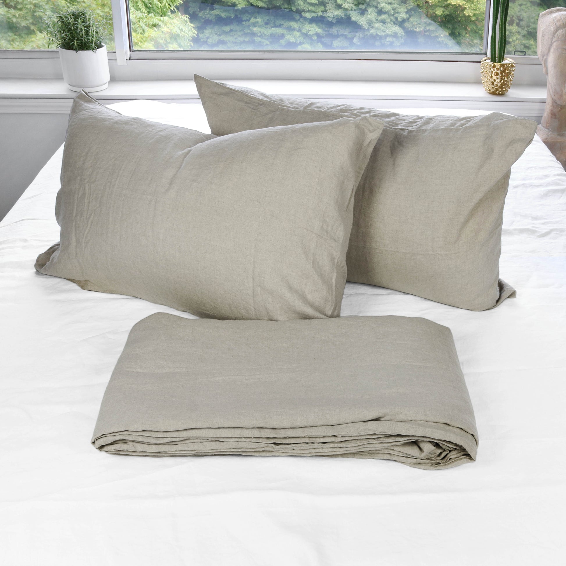 Natural Stonewashed Duvet Cover Set Organic 100% French Linen - Classic & Modern Home