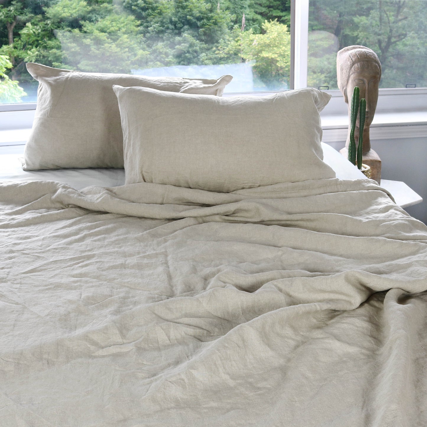 Natural Stonewashed Duvet Cover Set Organic 100% French Linen - Classic & Modern Home