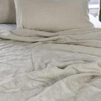 Natural Stonewashed Duvet Cover Set Organic 100% French Linen - Classic & Modern Home