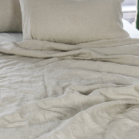 Natural Stonewashed Duvet Cover Set Organic 100% French Linen
