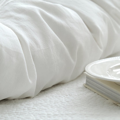 White Stonewashed Duvet Cover Set Organic 100% French Linen/CL1058 - Classic & Modern Home