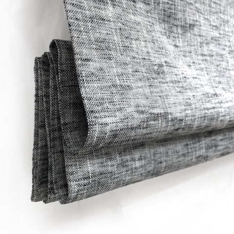 Dark Gray Faux Rustic Texture Linen Flat Roman Shade/CL1034