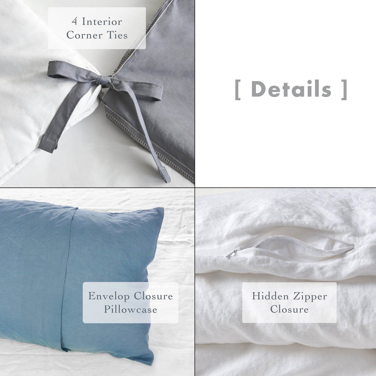 Natural Stonewashed Duvet Cover Set Organic 100% French Linen - Classic & Modern Home