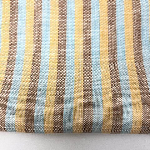 Red, Yellow & Grey Stripes 100% Linen Flat Relaxed Roman Shade Kid Nursery