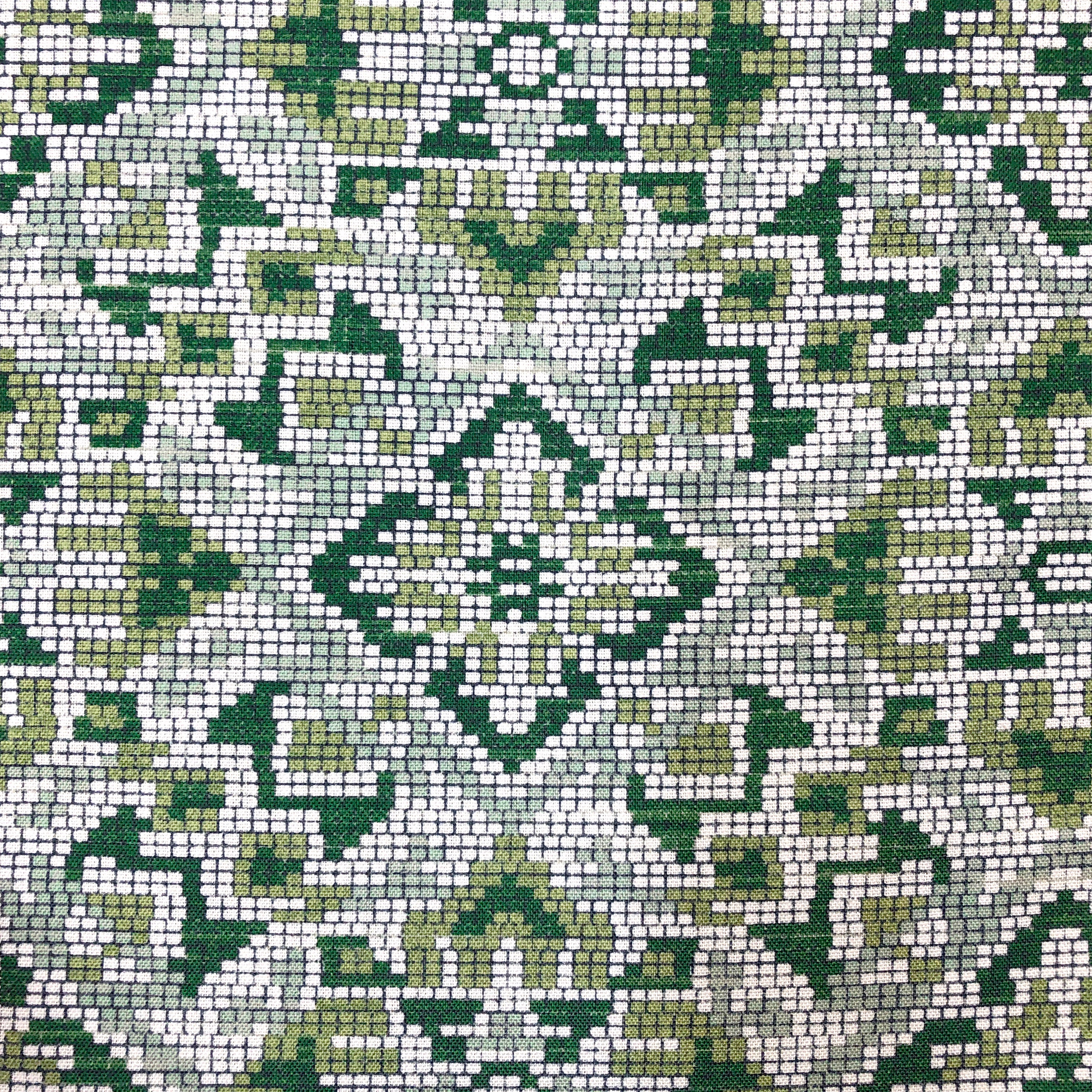Geometric Digital Pattern Blend Linen Flat Roman Shade