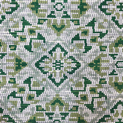 Geometric Digital Pattern Blend Linen Flat Roman Shade