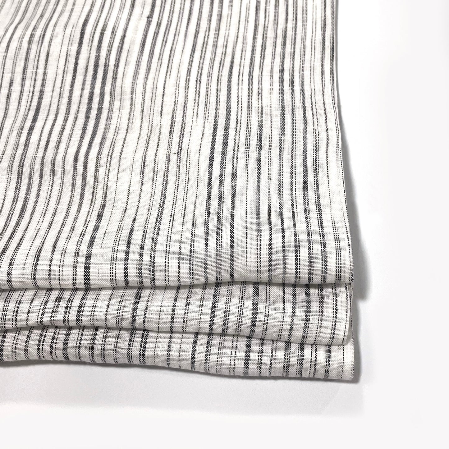 Narrow Irregular Stripe 100% Natural Linen Custom Made Flat Roman shade / CL1039 - Classic & Modern Home