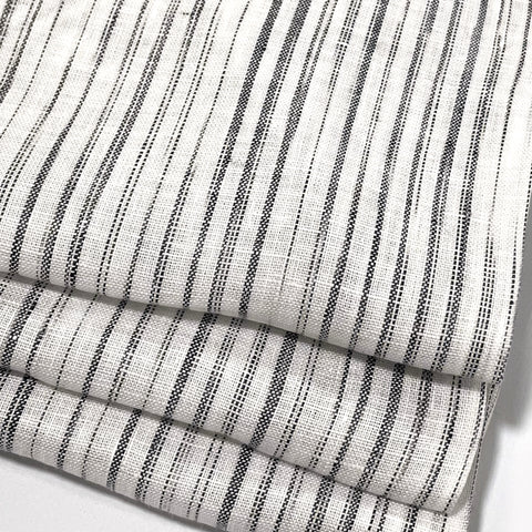 Farmhouse Modern Grey Stripe 100% Linen Custom Made Flat Roman shade