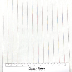 Thin Striped Multi Colors 100% Natural Linen Flat Relaxed Casual Roman Shade
