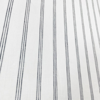 3 Thin Stripes Dark Grey 100% Natural Linen Fabric by the Yard / 53" Width / CL1044 - Classic & Modern Home