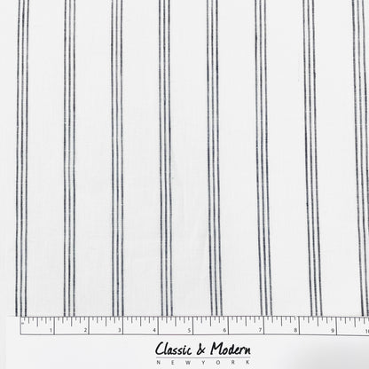 3 Thin Stripes Dark Grey 100% Natural Linen Fabric by the Yard / 53" Width / CL1044 - Classic & Modern Home