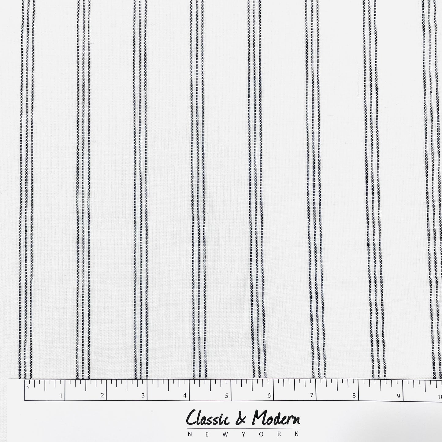 Dark Grey Thin Stripes 100% Natural Linen contemporary Flat Roman Shade/CL1044 - Classic & Modern Home