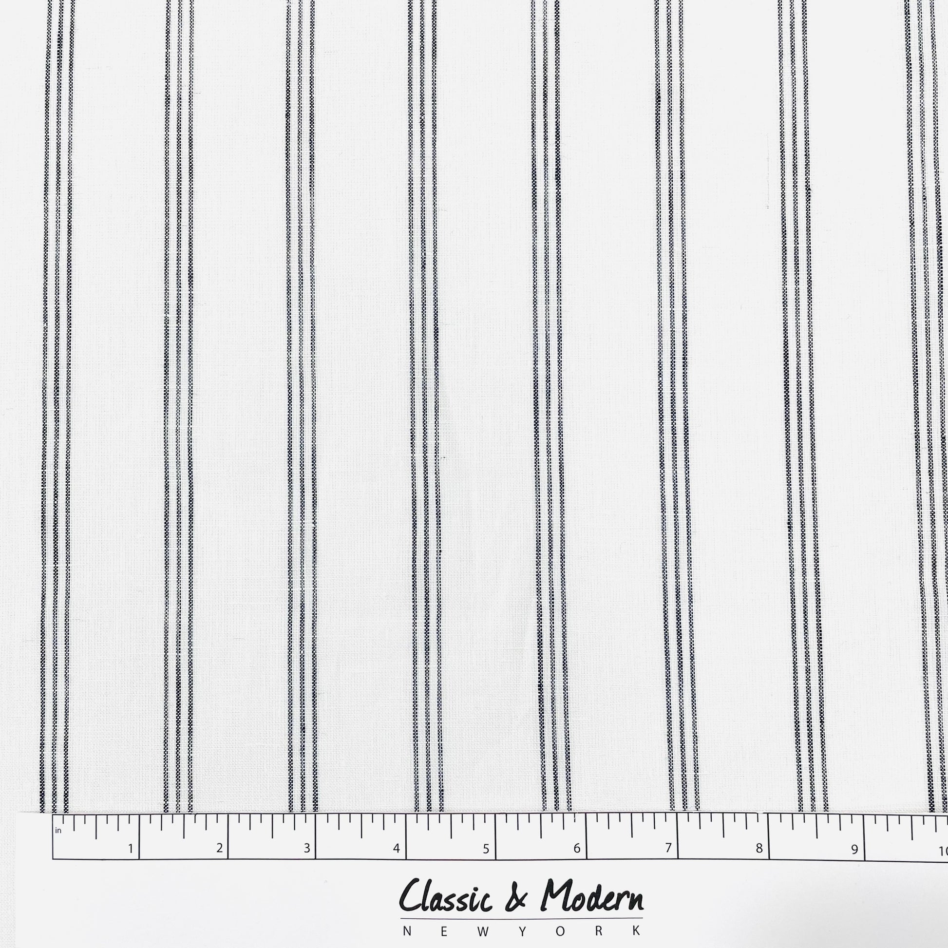 Dark Grey Thin Stripes 100% Natural Linen contemporary Flat Roman Shade/CL1044 - Classic & Modern Home