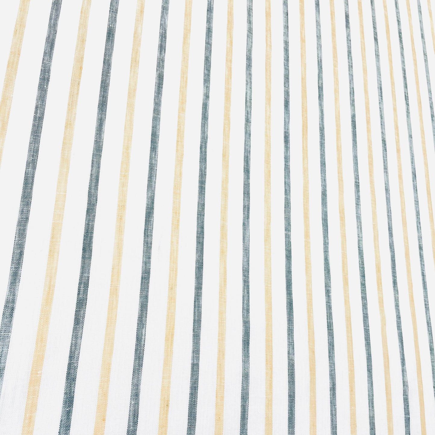 Green Yellow Striped 100% Natural Linen Fabric by the Yard / 53" Width / CL1045 - Classic & Modern Home