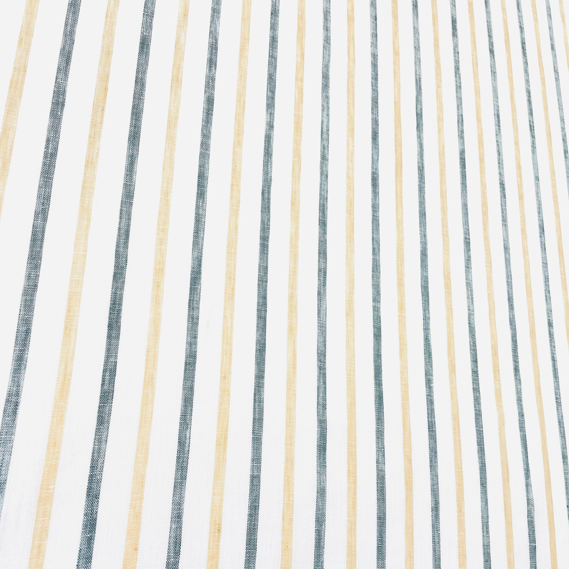 Green Yellow Striped 100% Natural Linen Fabric by the Yard / 53" Width / CL1045 - Classic & Modern Home