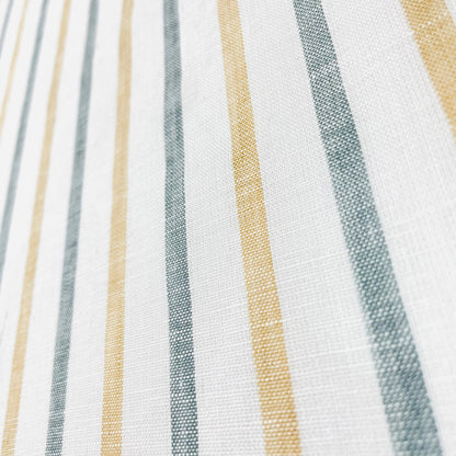 Green Yellow Striped 100% Natural Linen Fabric by the Yard / 53" Width / CL1045 - Classic & Modern Home