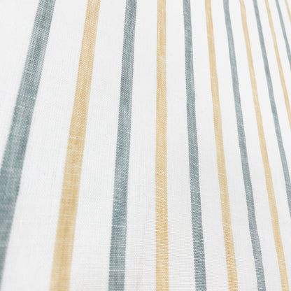 Green Yellow Striped 100% Natural Linen Fabric by the Yard / 53" Width / CL1045 - Classic & Modern Home
