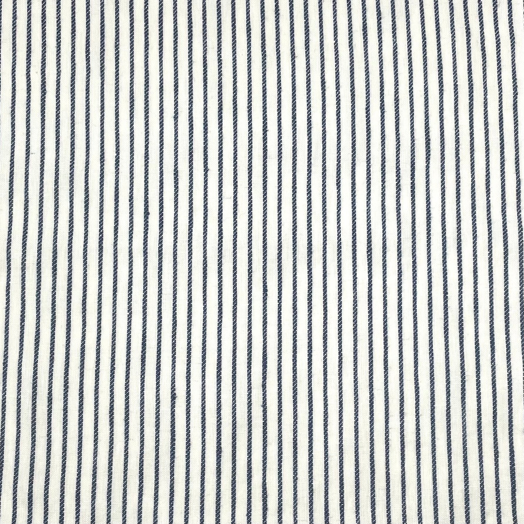 1/2" Narrow Stripe 100% Natural Linen Fabric By The Yard, Curtain, Drapery, Table Top, 55" Width