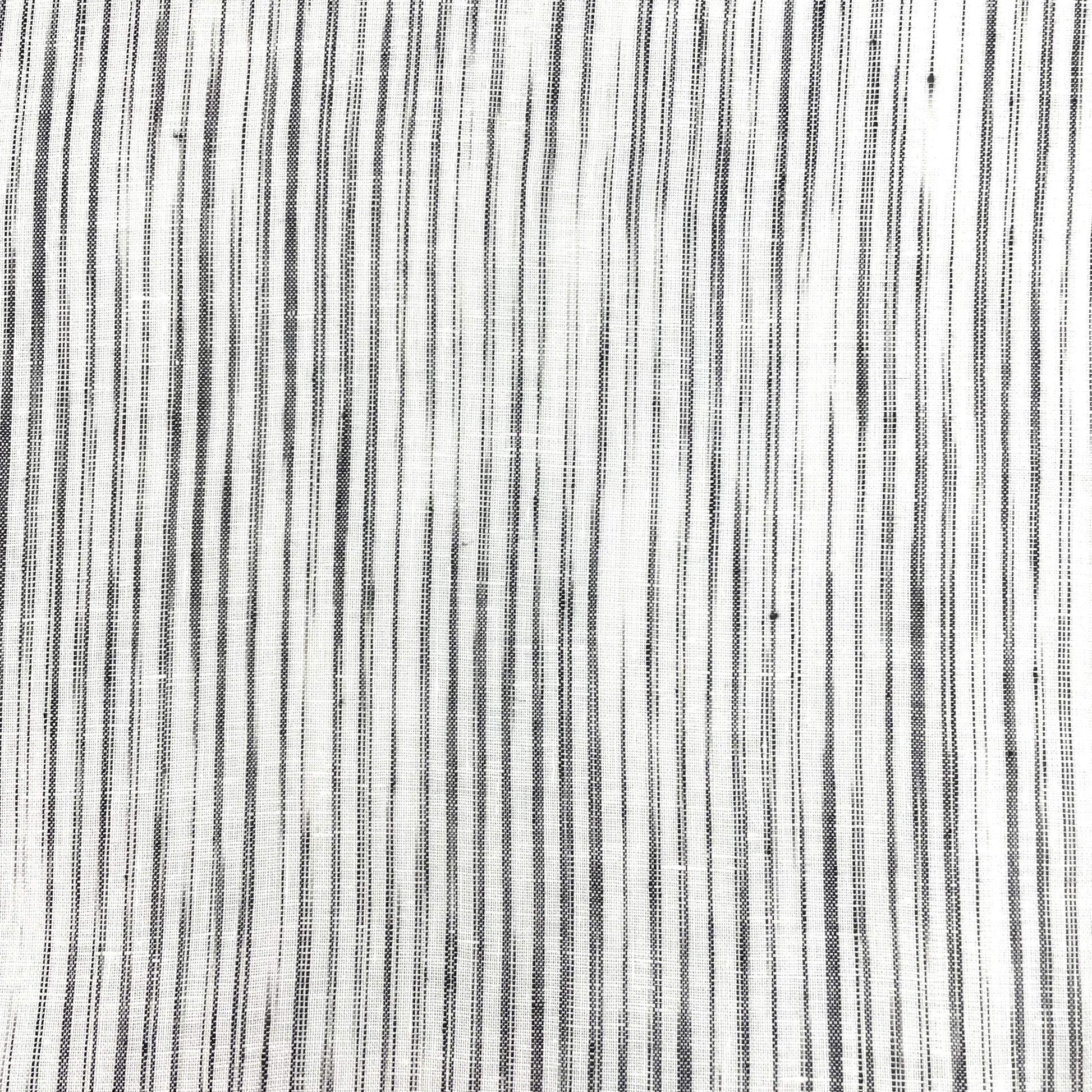 Narrow Irregular Stripe 100% Natural Linen Fabric by the Yard / 50" Wide / CL1039 - Classic & Modern Home