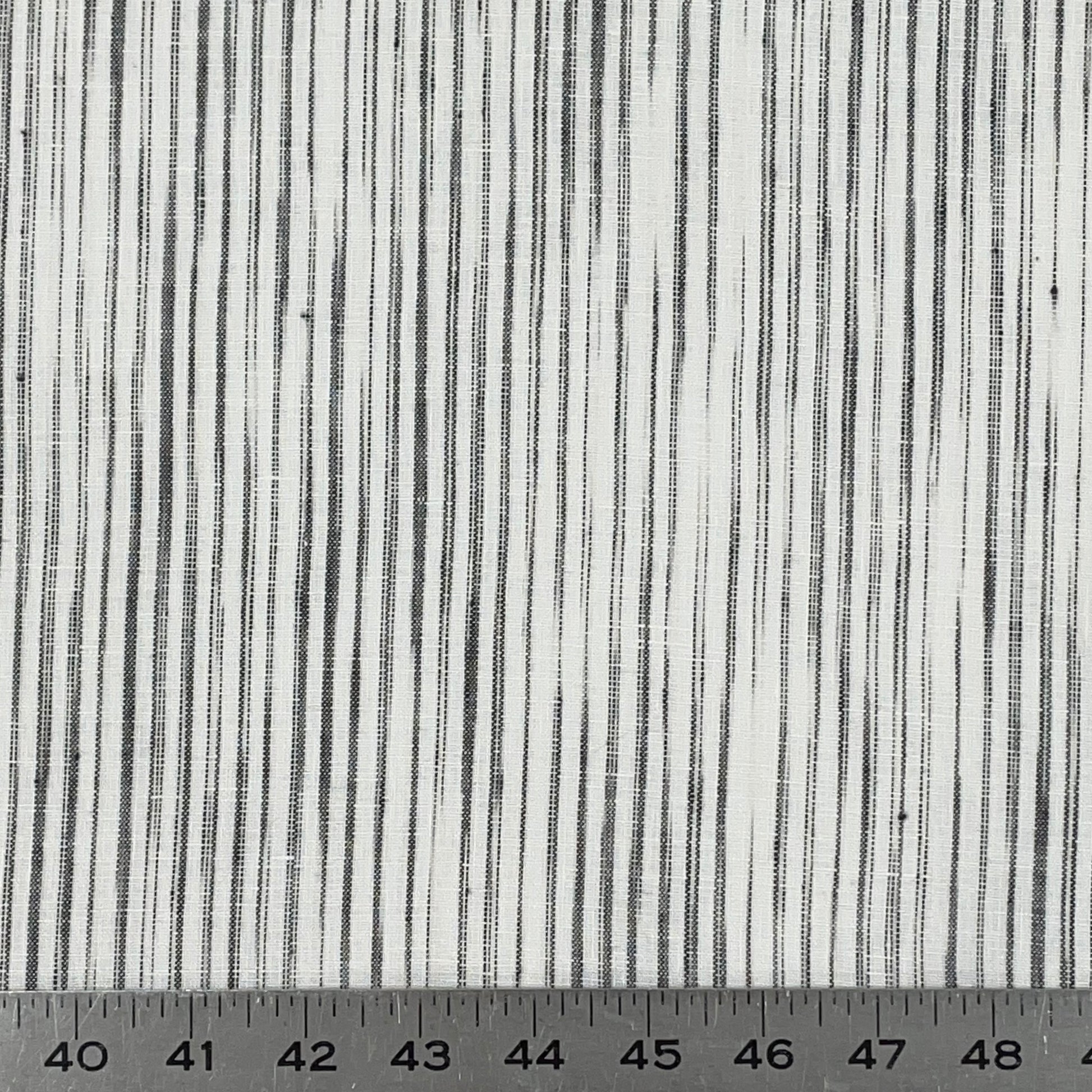 Narrow Irregular Stripe 100% Natural Linen Custom Made Flat Roman shade / CL1039 - Classic & Modern Home