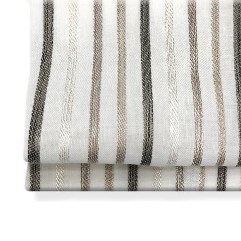 Sheer Linen Irregular Stripe Flat Relaxed Roman Shade