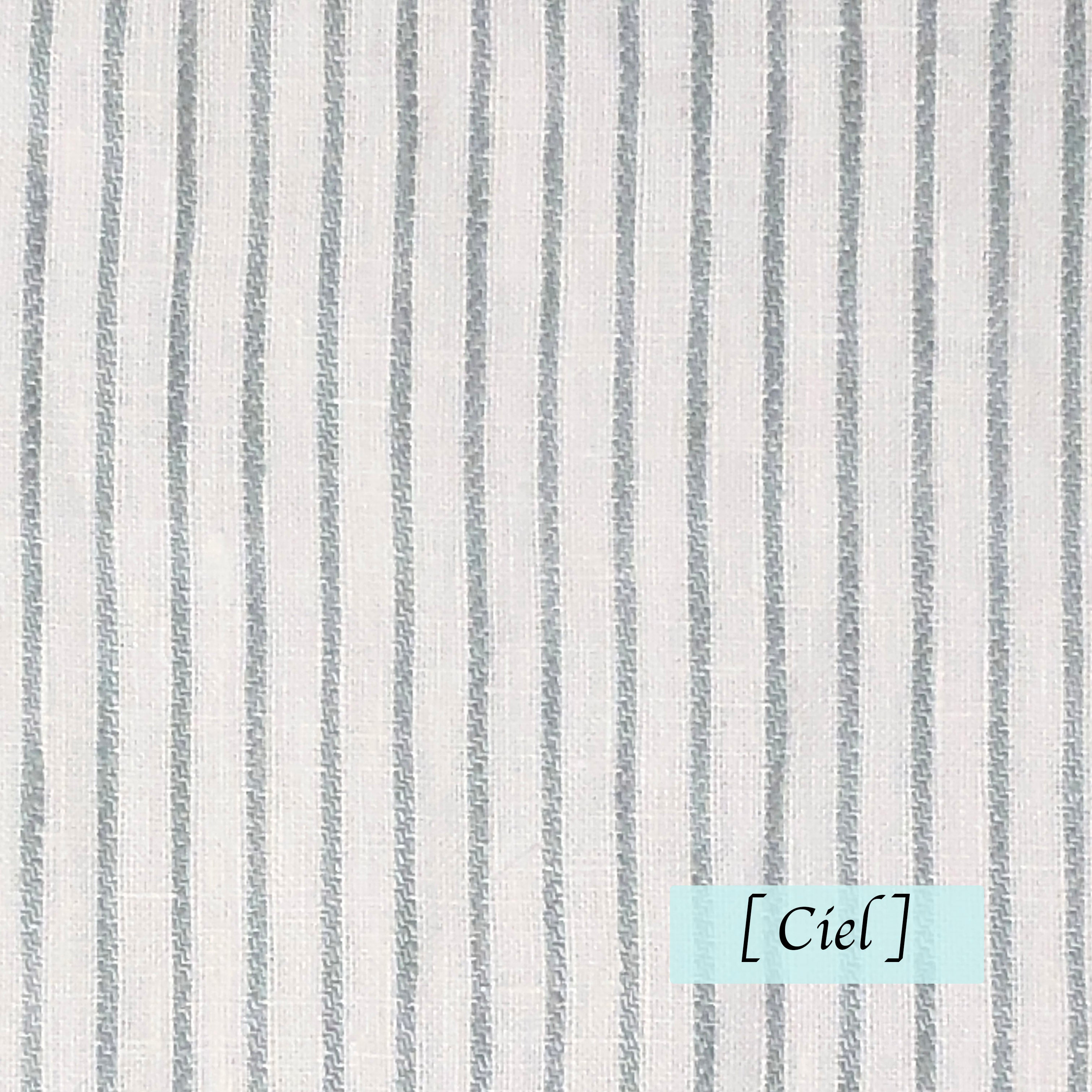 1/4" Thin Striped 100% Natural Linen Custom Flat Roman Shade/CL1002