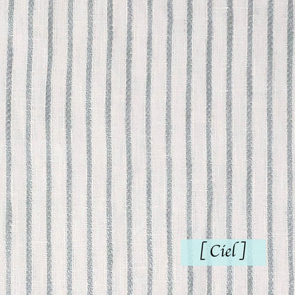 1/2" Narrow Stripe Natural Linen Fabric Custom Flat Roman Shade/CL1002 - Classic & Modern Home