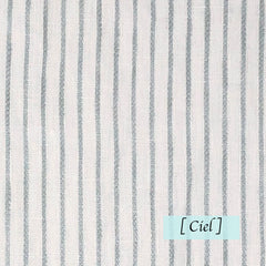 1/4" Thin Striped 100% Natural Linen Custom Flat Roman Shade.