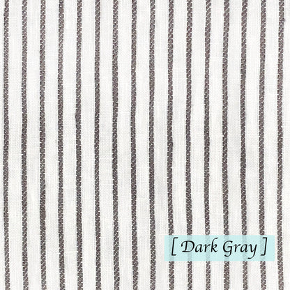 1/2" Narrow Stripe Natural Linen Fabric Custom Flat Roman Shade/CL1002 - Classic & Modern Home