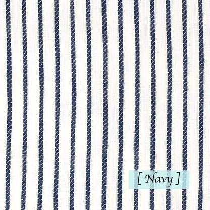 1/2" Narrow Stripe Natural Linen Fabric Custom Flat Roman Shade/CL1002 - Classic & Modern Home