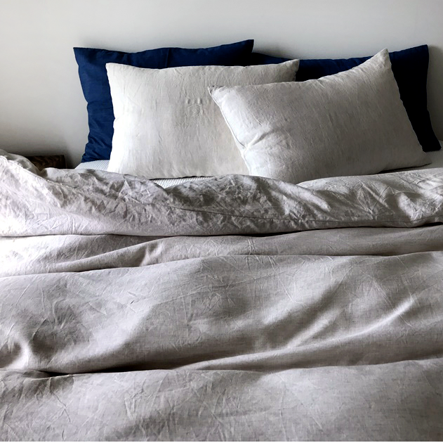 Light Gray Stonewashed Duvet Cover Set Organic 100% French Linen - Classic & Modern Home