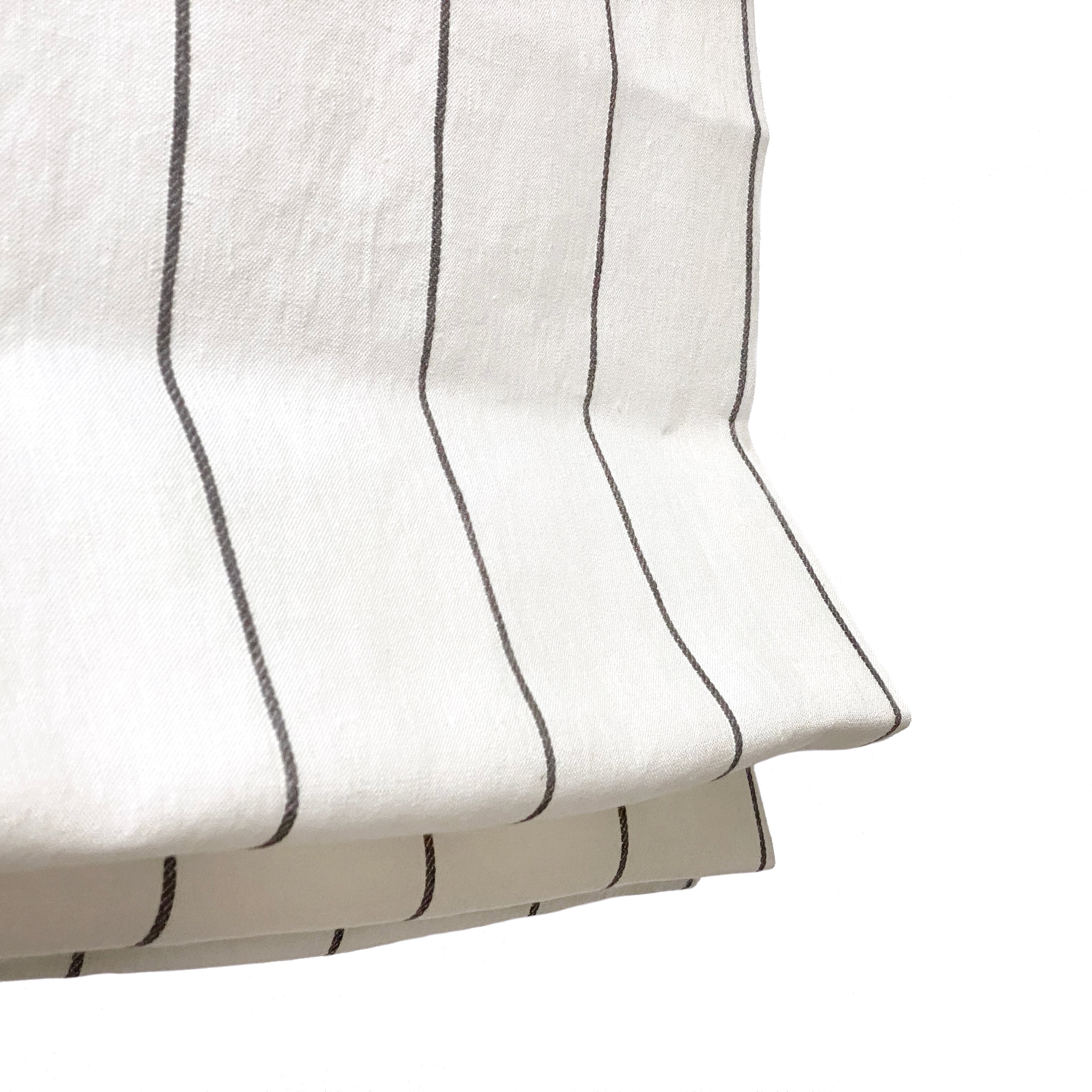 Wide Thin Striped 100% Linen Custom Made Flat Roman Shade