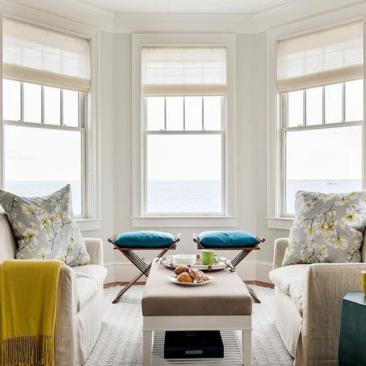 Contemporary White Linen Blend Sheer Flat Roman shade / CL1034 - Classic & Modern Home